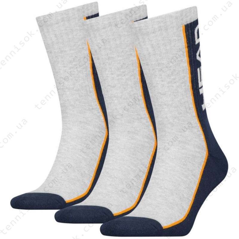 Носки Head Performance Crew 3P Blue/Grey/Orange