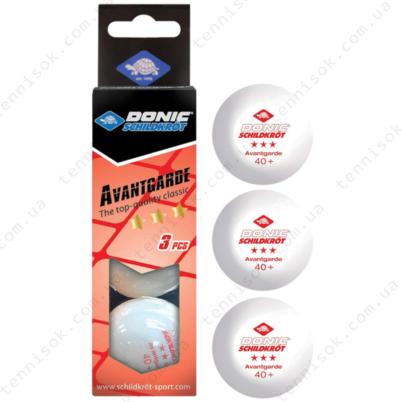 Кульки Donic Avantgarde 3* White 3pcs