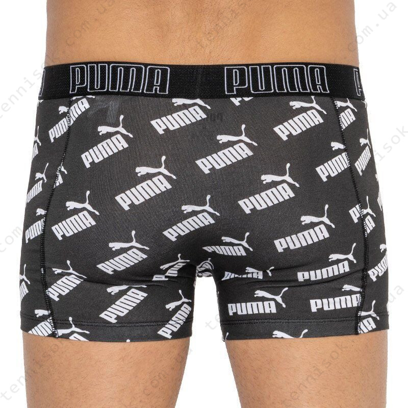  Трусы Puma Big Logo AOP Boxer 2-pack Dark Gray/White