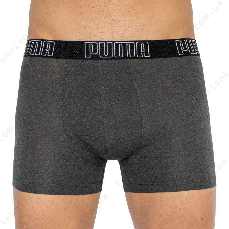  Трусы Puma Big Logo AOP Boxer 2-pack Dark Gray/White