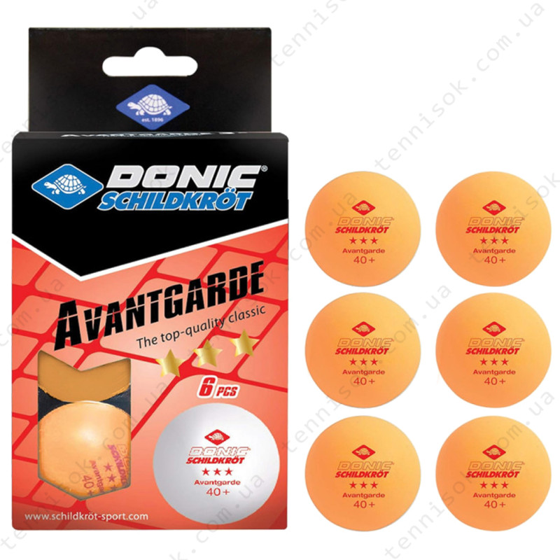 Кульки Donic Avantgarde 3* 40+ Orange 6pcs